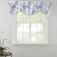 thumbnail image 2 of Tie Up Valances for Windows, Blue Grey Leaves Adjustable Valance Curtains Window Treatment for Living Room/Bedroom, Watercolor Branches Vintage Forest Rod Pocket Kitchen Curtains & Drapes 54x18 Inch, 2 of 9