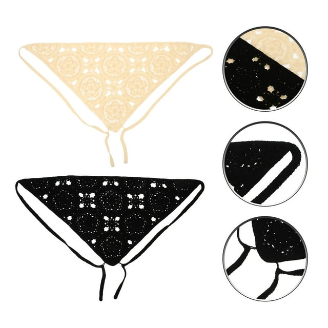 WASHWEPE 2Ud Bandanas Y Pañuelos De Crochet Para Mujer Delicado Y Uso Diario