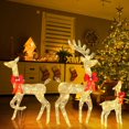 thumbnail image 5 of Nexwills 3Pcs Lighted Christmas Deer Set Outdoor Yard Stakes Decoration LED Lights,Gold, 5 of 8