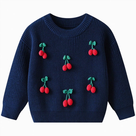 JUMEYU Preppy Sweaters for Girls Girl's Knitted Sweater Long Sleeve Crew Neck Drop Shoulder Pullovers Knitwear 5T 6T