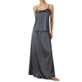 thumbnail image 2 of Mialoley Women's 2 Piece Lounge Set Pajama Set Solid Color Cami Tops Drawstring Wide Leg Pants Sleepwear Sets, 2 of 9