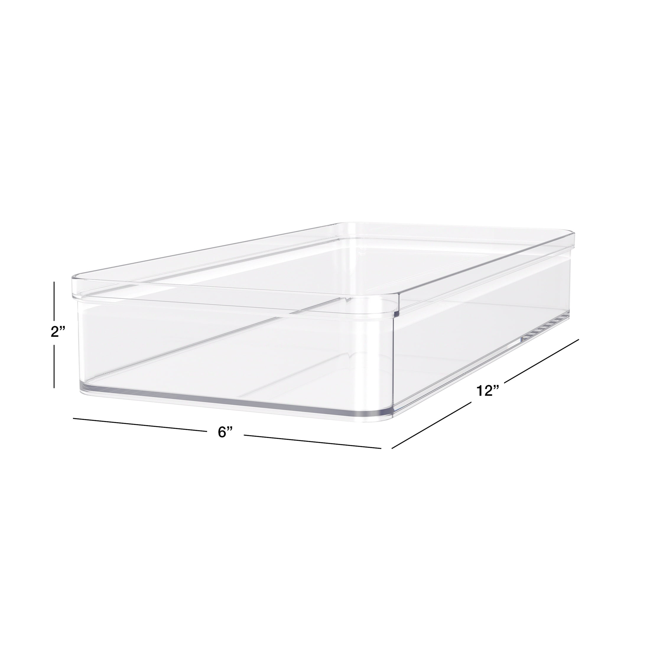 Mainstays Extra Large Clear Plastic Wide Drawer Storage Organizer Tray, Kitchen, Cabinet, Desk and Bathroom Drawer Organizer for Utensils, Cutlery, Silverware and Small Items, 12" x 6" x 2"
