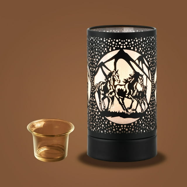 Lampe Tactile 7 Pouces/brûleur à Huile/chaud à Cire-Chevaaux Noirs
