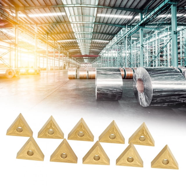 10 piezas de inserto CNC triangular de doble cara para semiacabado y desbaste de acero R0.4/R0.8 (T9125-160404(R0.4) )