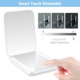 thumbnail image 6 of Rechargeable Pocket Mirror, Double Sided 1X/3X Magnification Compact Vanity Mirror, 3 Color Lights, Dimmable, Small Portable Wallet Mirror, Lighted Travel Mirror for Women Gifts, White, 6 of 6
