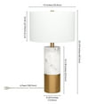 thumbnail image 5 of Evelyn&Zoe Liana 24" Tall Table Lamp with Fabric Shade, Marble/Brass/White, 5 of 6