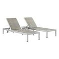 thumbnail image 1 of Modway Shore 3-Piece Rattan and Aluminum Outdoor Patio Set in Silver/Gray, 1 of 7