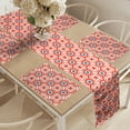 thumbnail image 2 of Ambesonne Lattice Table Runner & Placemats, Vivid Mosaic of Circles, Placemat 4 pcs + Runner 12"x90", Dark Coral Blue, 2 of 2