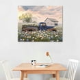 thumbnail image 3 of COMIO  Old Truck Canvas Wall Art Farmhouse Pictures Wall, Rustic Barn Sage Green White Flowers Windmill Paintings Pictures Print Classic Country Decoration Living Room Bedroom, 3 of 5