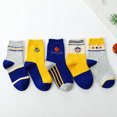 thumbnail image 5 of Odeerbi 5 PCS Cotton Socks for Toddler Boys Girls Breathable Soft Color Block Crew Socks Kids Children Cute Print Middle Tube Warm Socks, 5 of 9