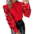 thumbnail image 1 of SNKSDGM Chemises à Manches Longues pour Femmes Chemises à Manches Longues pour Femmes Blouse Noire à Col Rond en Maille Brillante Manches Longues Hauts Slim m, 1 of 8