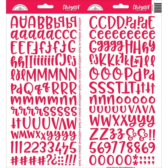 Abigail Font Cardstock Alpha Stickers 6"X13" 2/Pkg-Ladybug