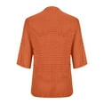 thumbnail image 5 of Fznquz Orange Tee Shirts Womens 3/4 Length Sleeve Crew Neck Knit T Shirt Casual Hollow Out Graphic T Shirts,L, 5 of 6