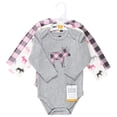 thumbnail image 2 of Hudson Baby Unisex Baby Cotton Long-Sleeve Bodysuits, Pink Moose, 9-12 Months, 2 of 5