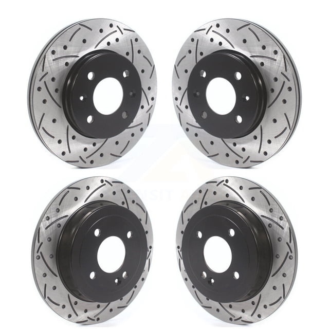 DS-One Front Rear Coated Drilled Slotted Disc Brake Rotors Kit for Car Hyundai Accent Kia Rio KD-100506
