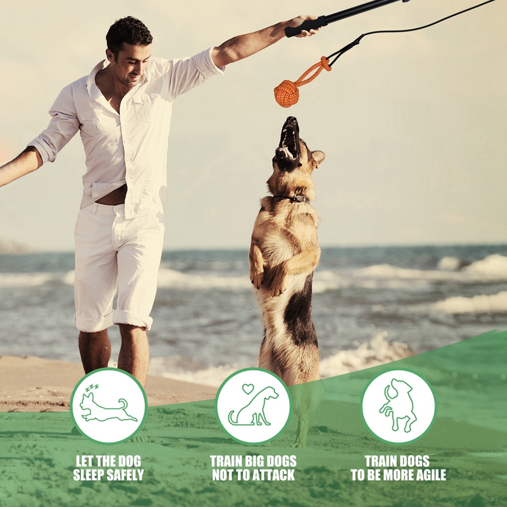 Retractable Pole Dog Chew Toy,Dog Teeth Grinding Toy,Pet Plush Toys Bite-resistant Durable Interactive Pet Toys Flirt Pole for Dogs Teaser Wand with Plush Refill Dog Toy