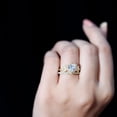 thumbnail image 5 of Rosec Jewels Lab Grown Diamond Heart Shaped Wedding Bridal Ring Set of 2 - Diamond Engagement Ring with Enhancer - EF-VS Quality, 18K Yellow Gold, US 6.50, 5 of 9