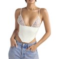 thumbnail image 3 of VISgogo, camisolas salvajes a la moda para mujer, camisetas sin mangas de corte bajo con retazos de encaje, camisetas sin mangas con dobladillo Irregular de verano, chalecos sin espalda VISgogo moda, 3 of 9