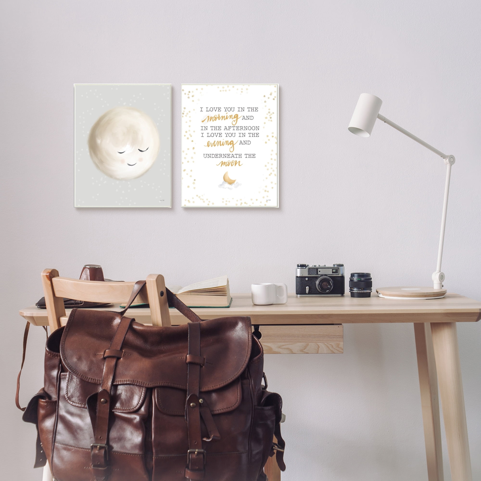 Stupell Industries Adorable I Love You Moon Quote Illustration , 13 x 19, Design by House Fenway