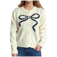 thumbnail image 2 of Jjayotai Women Y2k Cardigan Sweater, Long Sleeve Button Down Cardigans Vintage Open Front Sweaters, Cute Knit Pullover Tops White M, 2 of 6