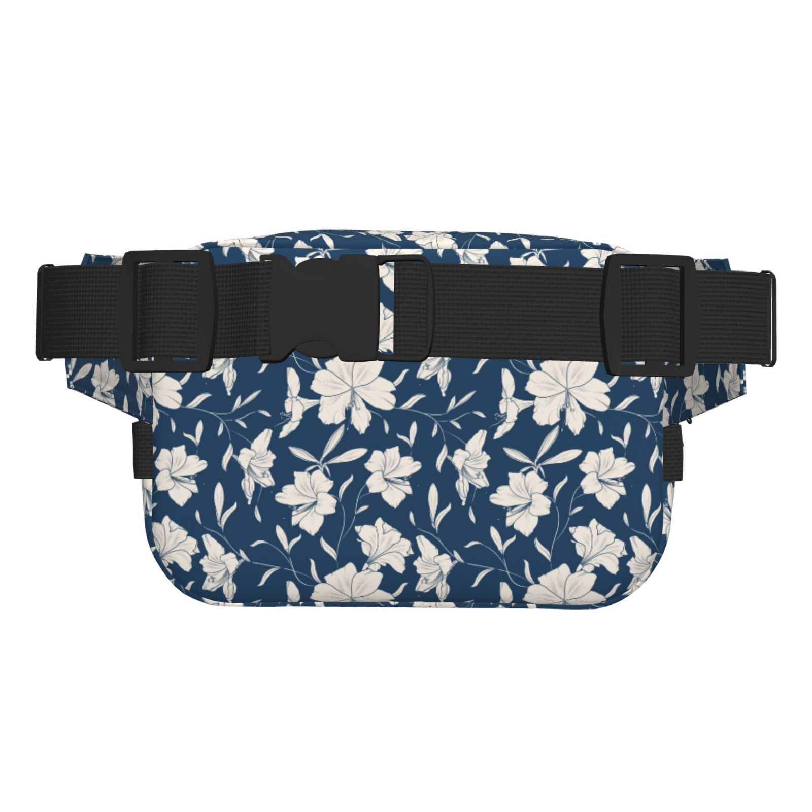 Picia Lilies Flowers Print Square Double-Layer Waist Bag Mini Adjustable Waist Belt Bag Exercise Running Travel Hiking