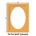 thumbnail image 2 of Golden Orange Picture Frame Mat for 12x16 Frames - Oval Opening for 9x13 Photos - 25 Mats, 2 of 7