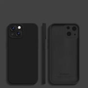 3 in 1 for iPhone 15 Case, Luxury Silicone Rubber Upgraded Lens Protection, Soft Microfiber Lining Shockproof Protective Slim Fit Phone Case Cover for iPhone 15, Black