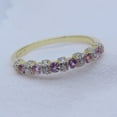 thumbnail image 2 of Dazzlingrock Collection 10K Round Pink Sapphire And Diamond Ladies Bridal Wedding Anniversary Band, Yellow Gold, Size 9.5, 2 of 5