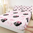 thumbnail image 3 of Erosebridal Disco Ball Bow Pink Fitted Sheet Full for Girls, Glam Sparkly Mirror Party Bed Set, 3-Pieces 1 Fitted Sheet and 2 Pillowcases, 3 of 6
