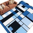thumbnail image 3 of 6x9 Washable Area Rug, Abstract Non-Slip Large Rectangle Rug for Living Room Dining Room, Medieval Blue Black Geometrical Indoor Floor Mat for Home Decor, 3 of 9