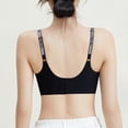 thumbnail image 4 of Women's Wireless Seamless Bra with Glitter Letter Straps and Smooth Cups Featuring Full Coverage Cuts Black 34, 4 of 5