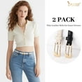 thumbnail image 3 of JASGOOD 2 Pack Women Thin Leather Belts Ladies Skinny Waist Belt for Dresses Jeans with Gold Buckle, 3 of 8