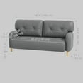 thumbnail image 3 of HOMCOM 58' Loveseat Sofa for Bedroom, Grey, 3 of 10