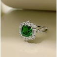thumbnail image 5 of Lakshya Jewel LLC Asscher Cut Lab Created Green Emerald 14K White Gold Finish Women's Engagement Ring, 5 of 5