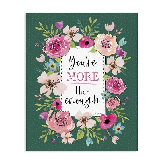 Stupell Industries Cottage More Than Enough with Florals Canvas Art, 16 x 20, by Elizabeth Tyndall