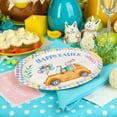 thumbnail image 5 of 25 Pack Big Easter Plates,12 inch Happy Easter Bunny Oval Disposable Paper Dinner Dessert Plates Tableware Party Supplies, 5 of 6