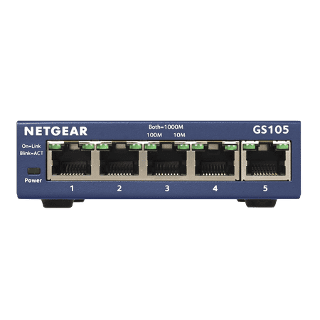 NETGEAR - 5-Port 10/100/1000 Gigabit Ethernet Unmanaged Switch - Blue