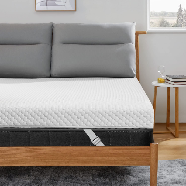 3 Inch NonSlip Design Gel Memory Foam Mattress Topper with Removable