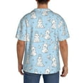 thumbnail image 5 of Xecao offers the Rabbit And Bird for Men's Casual Short-sleeved Shirt, a button-up collared shirt with a pocket, perfect for beach vacations and yacht travel in the size., 5 of 7