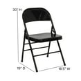 thumbnail image 6 of Emma + Oliver 2 Pack Triple Braced & Double Hinged Black Metal Folding Chair, 6 of 10