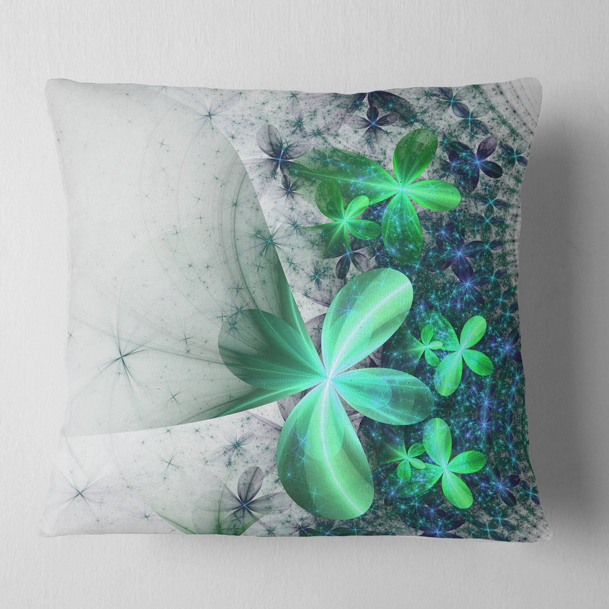 Designart 16" x 16" Blue Polyester Throw Pillow
