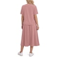thumbnail image 3 of Airmenty Two Piece Skirt Set for Women Midi Dress Sets Summer Casual Vacation Travel Matching Set with Pockets S-2XL, 3 of 8