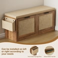 thumbnail image 3 of HOMMPA Shoe Storage Bench with Flip-Up Shoe Cabinet Entryway Bench with Side Organizer & Padded Seat Cushion Hallway Storage Bench Shoe Rack Organizer for Bedroom Living Room, 3 of 10