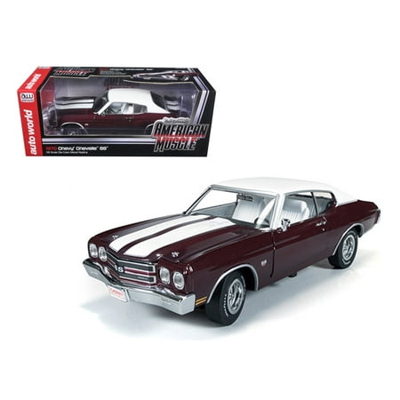 Chevrolet Chevelle Carpet - 1970 Chevrolet Chevelle SS 454 Black Cherry Limited to 1500pc Worldwide 1/18 Diecast Car Model by Autoworld