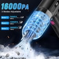 thumbnail image 3 of Aspiradora de mano para coche KMM, 4 en 1, 16000 Pa, alta potencia, 120 W, 3 velocidades ajustables, luz LED y boquillas múltiples para coche, hogar, oficina y mascotas., 3 of 5