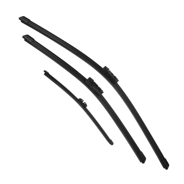 Unique Bargains 3 Pcs 26" 20" 11" Black Front Rear Windshield Wiper Blade Set Fit for BMW X3 with Top-Lock Black