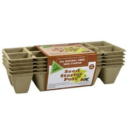 Plantation All-Natural Fiber Biodegradable Seed Started Pots Trays For Indoor or Outdoor Planting, 5 Count (Pack of