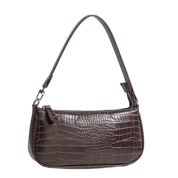 Bolso bandolera pequeño, correas desmontables, bolso tote vintage de piel de cocodrilo, bolso para llevar debajo del brazo