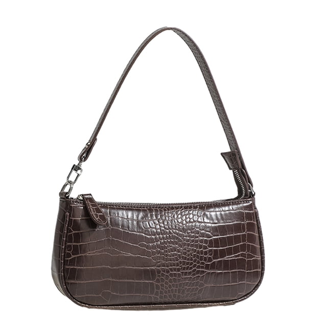 Bolso bandolera pequeño, correas desmontables, bolso tote vintage de piel de cocodrilo, bolso para llevar debajo del brazo
