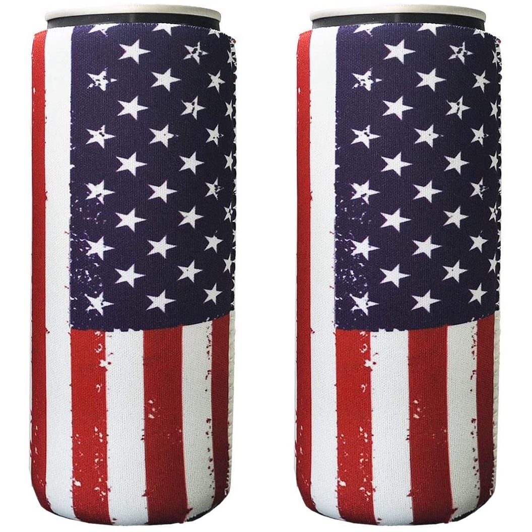2 Pack Neoprene Slim Beer Can Sleeves, Insulators Beer Can Cooler